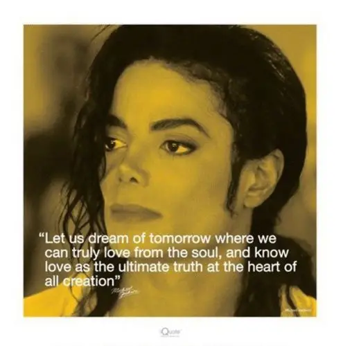 

MICHAEL JACKSON QUOTE YELLOW SILK POSTER Decorative painting 24X36INCH