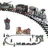 Classic Electric Steam Smoke Track Train With Light Simulation Train Sound independent Assembly Toys for children 2
