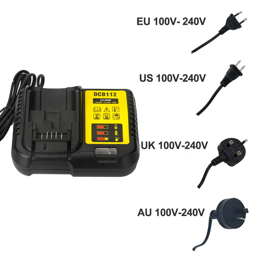 DCB112 литий-ионный Батарея Зарядное устройство для Dewalt 10,8 В 12 В 14,4 В 18 В DCB120 DCB127 DCB200 DCB201 DCB203 DCB204 DCB205 DCB206 Батарея