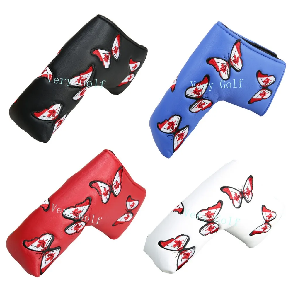 

Red Maple Leaf Butterfly Blade Headcover Golf Putter Cover 5 Colors Available Free Shipping