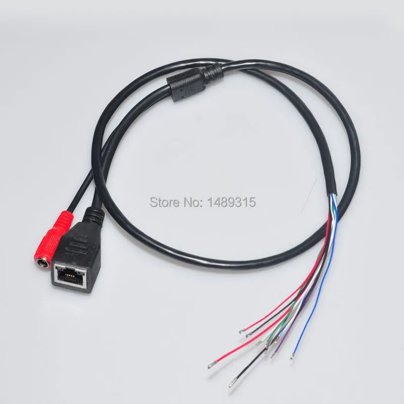 CCTV IP network Camera PCB Module video power cable RJ45 female & DC