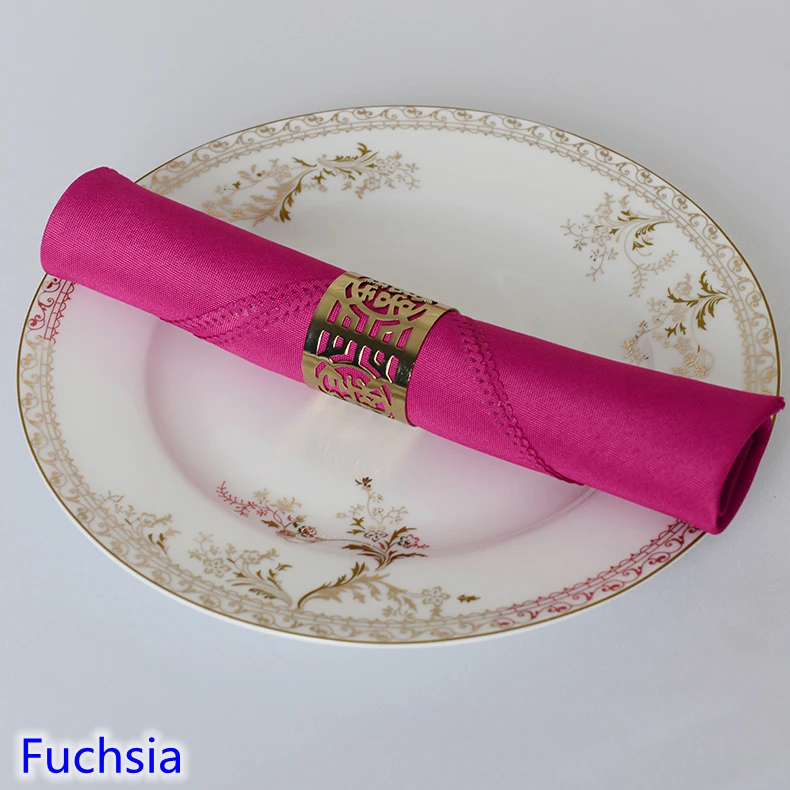 

Fuchsia colour napkin plain polyester fabric napkin for wedding hotel and restaurant table decoration wrinkle resistant