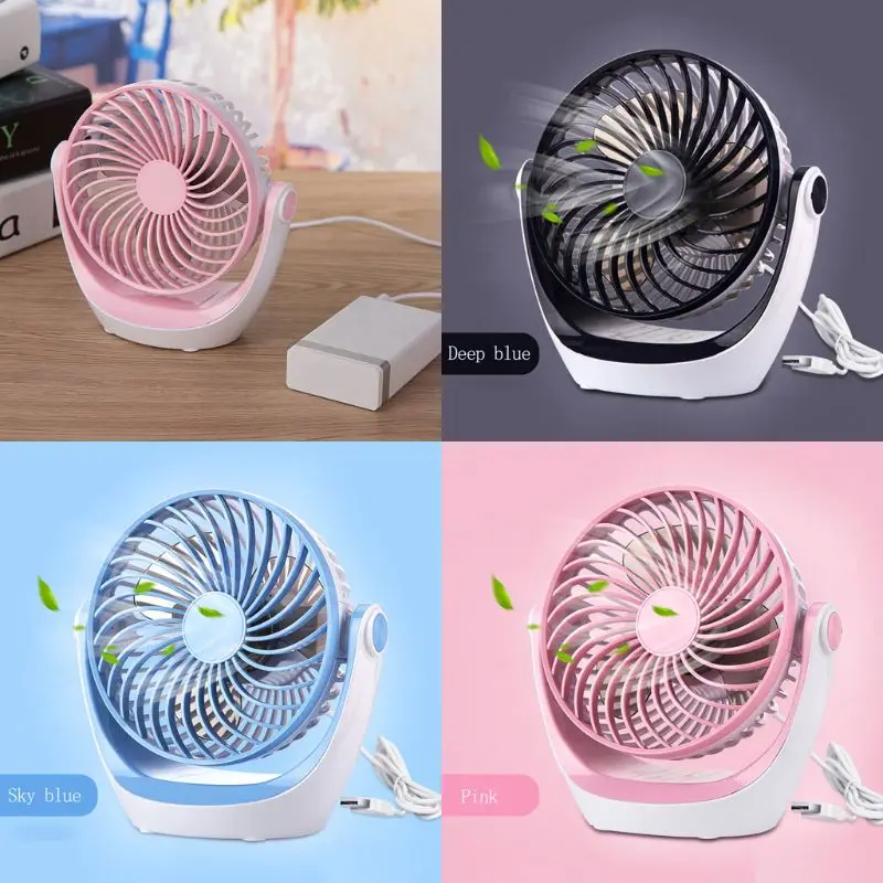 

5 inch USB Fan Portable 2 Speed Adjustable 360Â° Rotatable Mini Personal Fan Air Cooler for Home Office Bedroom Desktop