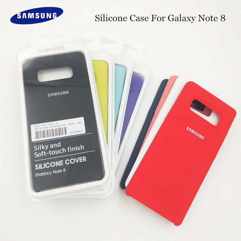 

Galaxy Note 8 Case Original Samsung Silky Silicone Cover Soft-Touch Finish Back Protective Case For Note8 With Side Button &Logo