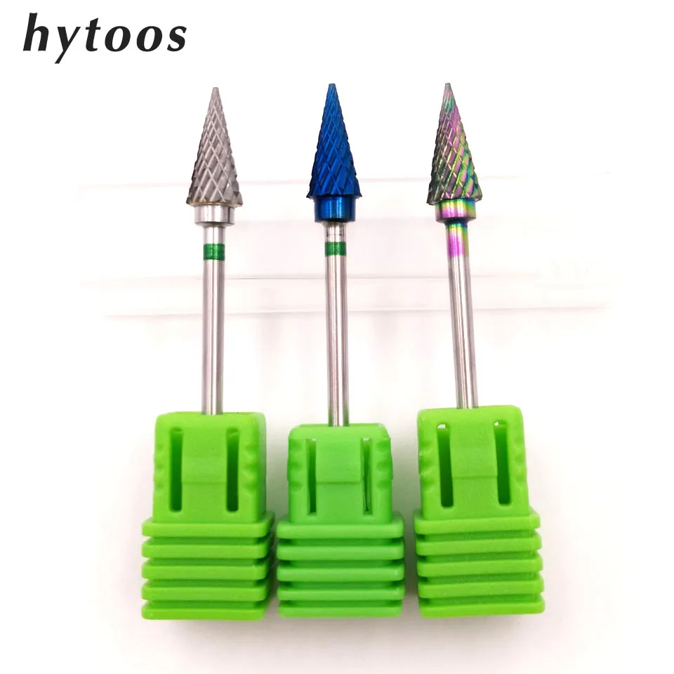 

HYTOOS Cone Tungsten Carbide Nail Drill Bit 3/32" Rotary Burr Bits For Manicure Electric Drill Accessories Milling Cutter-M0613