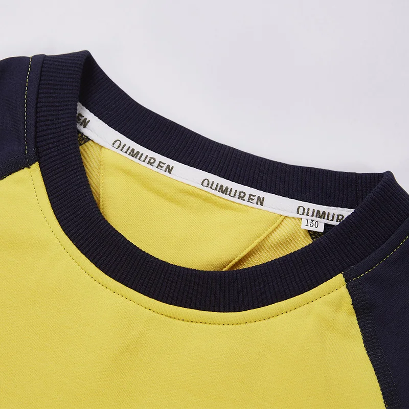 Базовые толстовки с капюшоном для мальчиков унисекс, желтый флисовый свитер в стиле пэчворк для девочек детская одежда для детей 2, 3, 4, 6, 8, 10, 12 лет, RKH175003