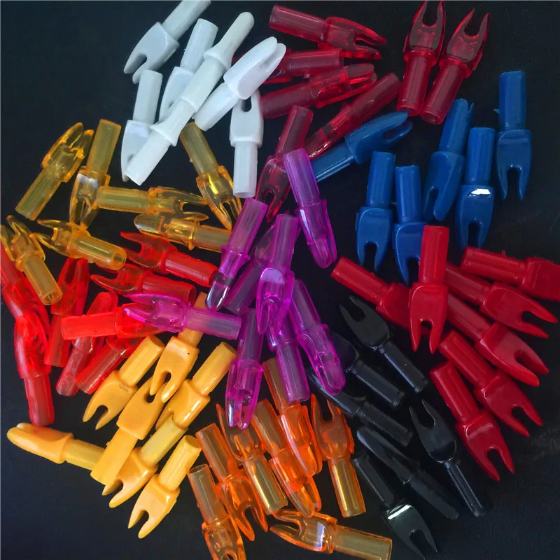 

100 Pcs/lot Cone Archery Arrows Nocks Plastic Outwear Tail Used For OD 8mm ID5.8mm Hunting Arrow 8mm Arrow pole A-282