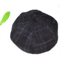 Модная новая кепка газетчика Женская осенне-зимняя Ретро британская решетка Газетчик шляпа художника тыквы Восьмиугольные шляпы тренд Кепка