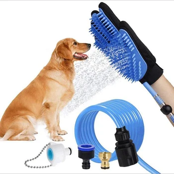 

Pet silicone bath brush dog supplies massage gloves water cleaning bath nozzle dog hair brush