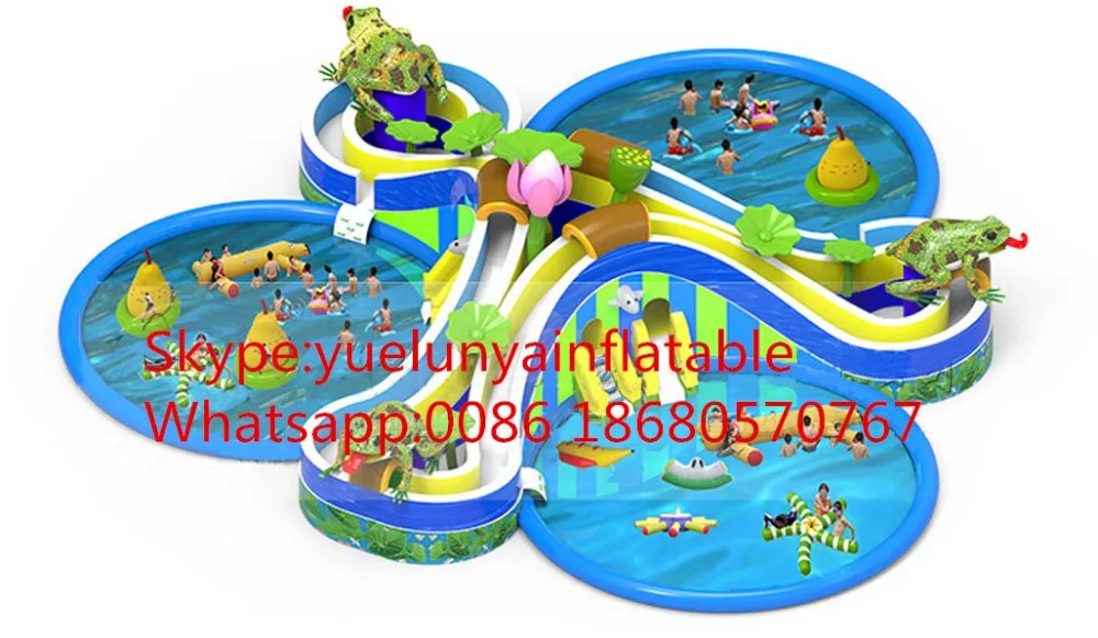 

Factory direct inflatable castle slides Pool slide, large water park KY-711