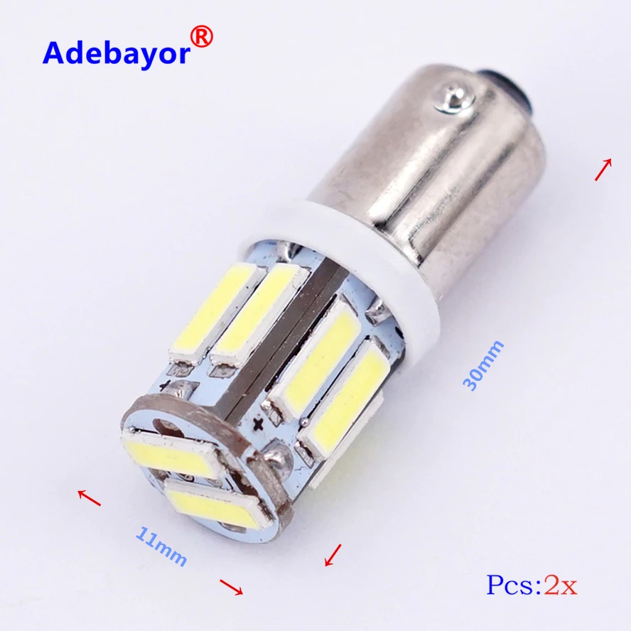 2 шт. BA9S T4W 10 SMD 7014 7020 светодиодный 10SMD автоматический индикатор интерьера бокового