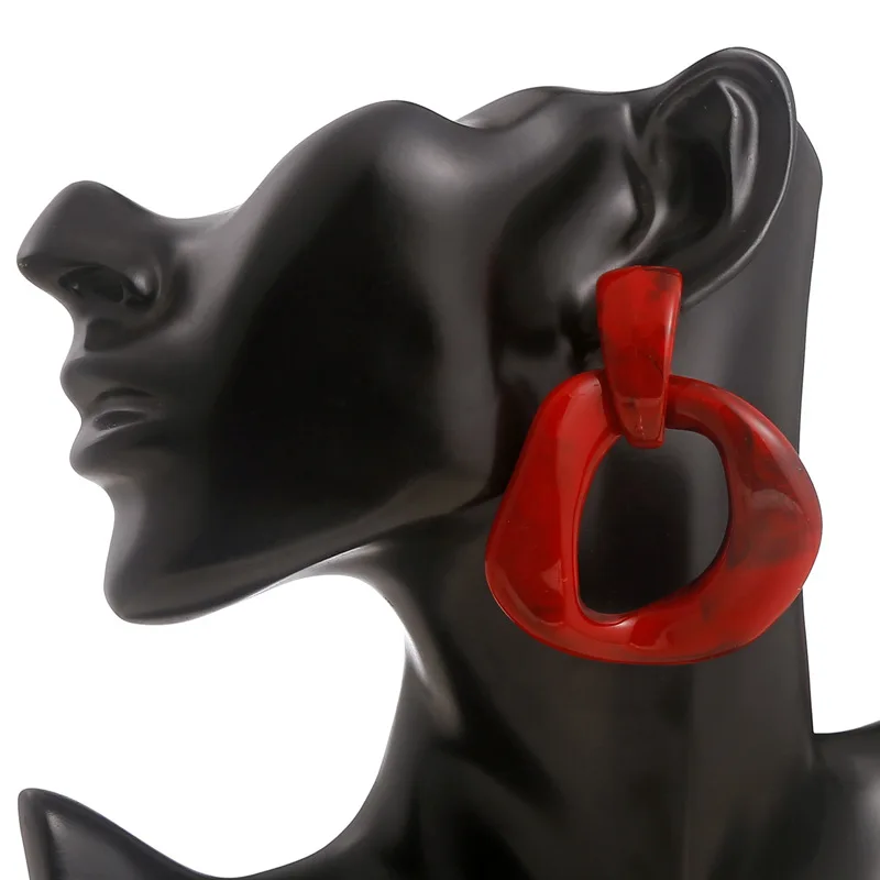 

Fashion Chain Large Resin Earrings For Women Oversize Long Vintage Acrylic Earrings Elegant Jewelry Gifts For Women Accessories