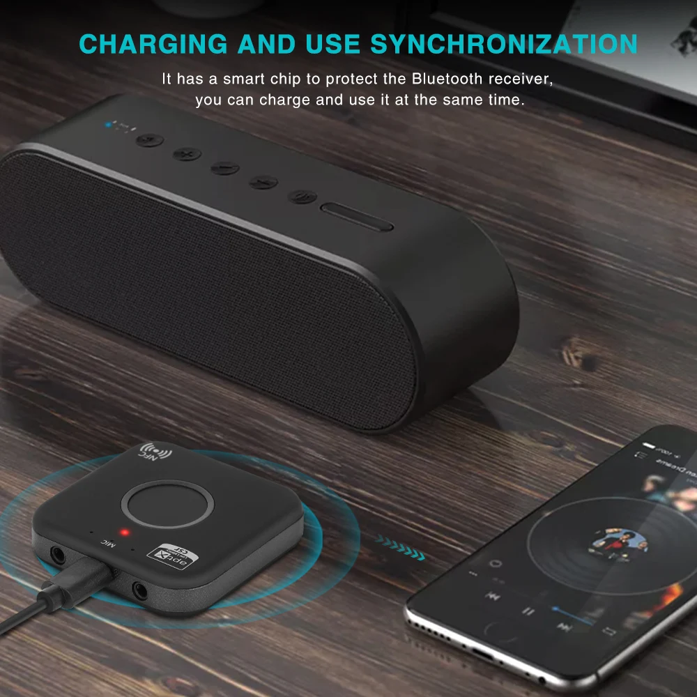 NFC Bluetooth приемник aptX LL 3 5 мм разъем AUX RCA беспроводной адаптер автомобильный Handsfree
