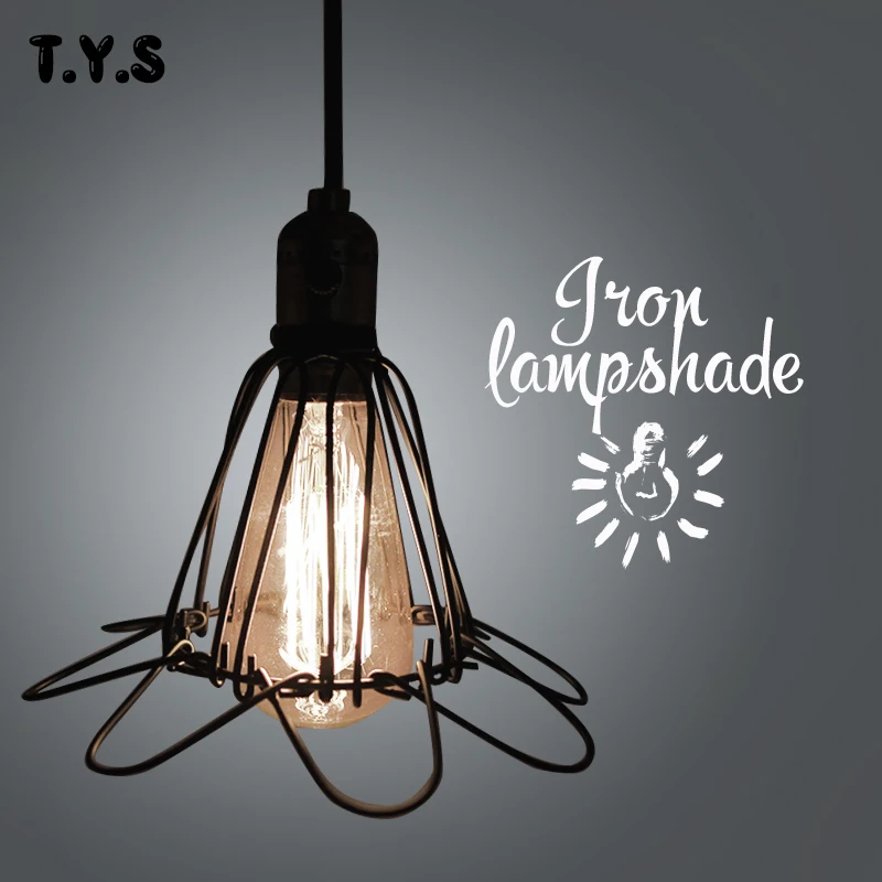 Vintage Pendant Light Lamp Cover Shade Guard Black Metal Bulb Birdcage