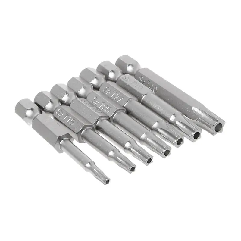 

7Pcs Star Drill Bits Screwdriver Magnetic 1/4" Hex Shank Hand Tools Five-pointed Star Bore T10-T40 77UC Wholesale dropshipping