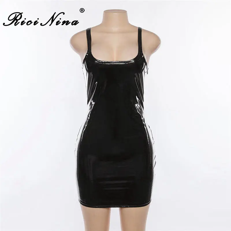 RICININA 2019 Sexy Bodycon Dress Women Square Collar Spaghetti Strap Short Pencil Dress Ladies Summer Club Party Mini Dress
