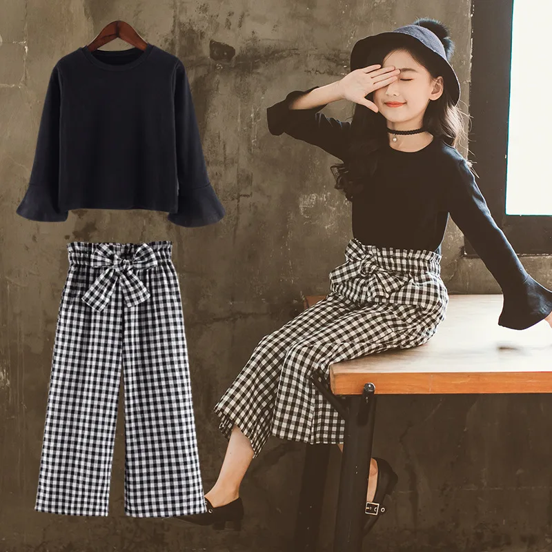

2019 Girls Clothing Sets Spring Autumn Children T-shirt + Pants Teen Toddler Girls Clothes Sets Kids Long Sleeve Tracksuit 4-12Y