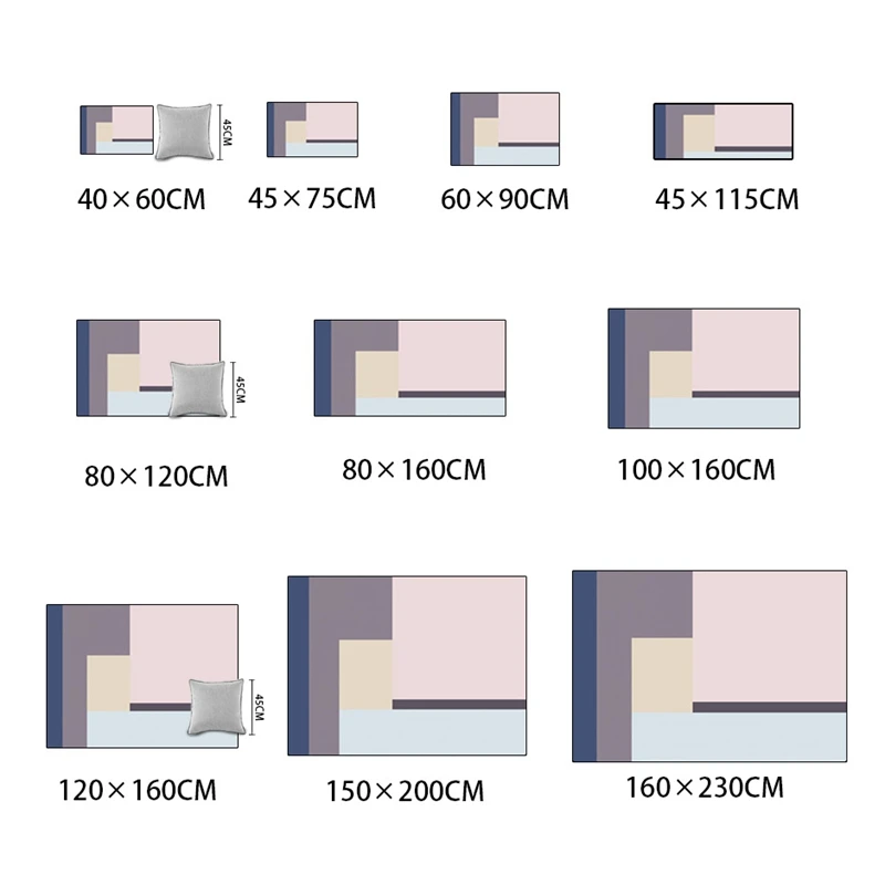 Розовый синий серый геометрический большой коврик и ковер скандинавские простые ковры для гостиной спальни прикроватный диван коврики