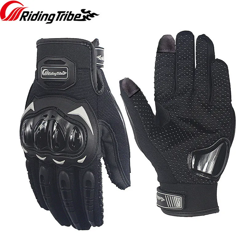 Полный палец Мотоциклетные Перчатки Guantes Moto Luvas Eldiven Handschoenen Luvas da Motocicleta велосипедные перчатки MCS1702 Riding Tribe - Цвет: Черный