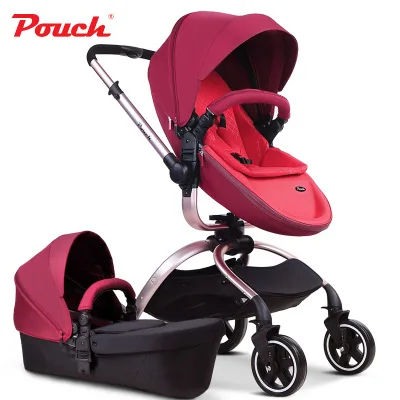 7,8 3-в-1 детская небольшая сумка для коляски детская коляска s 3 в 1 с детская кроватка Кожа 2 в 1 новорожденный коляска с автомобильным сиденьем - Цвет: Красный
