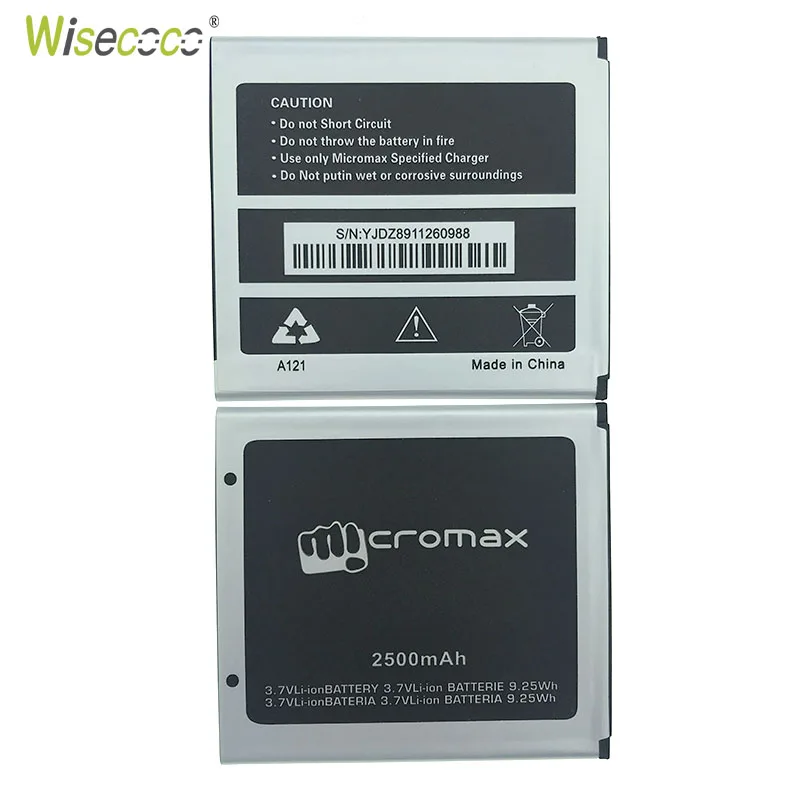 WISECOCO 10 шт. высокое качество 2500 мАч аккумулятор для Micromax A121 мобильный телефон с номером отслеживания