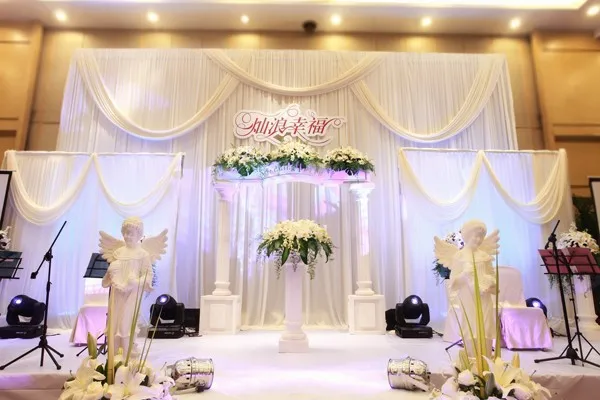 Online Get Wedding Backdrop Drape Pipe Aliexpress 3 Pieces Deluxe Backdrop Pure White Swag Pipe And Drape For Wedding Curtain Decor
