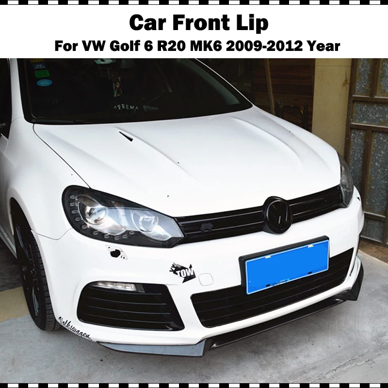 OSIR Стиль углеродного волокна переднего бампера губы для VW Golf 6 VI MK6 R20 бампер 2009~ 2012 CF Стайлинг передний спойлер 3 шт.(только подходит R20