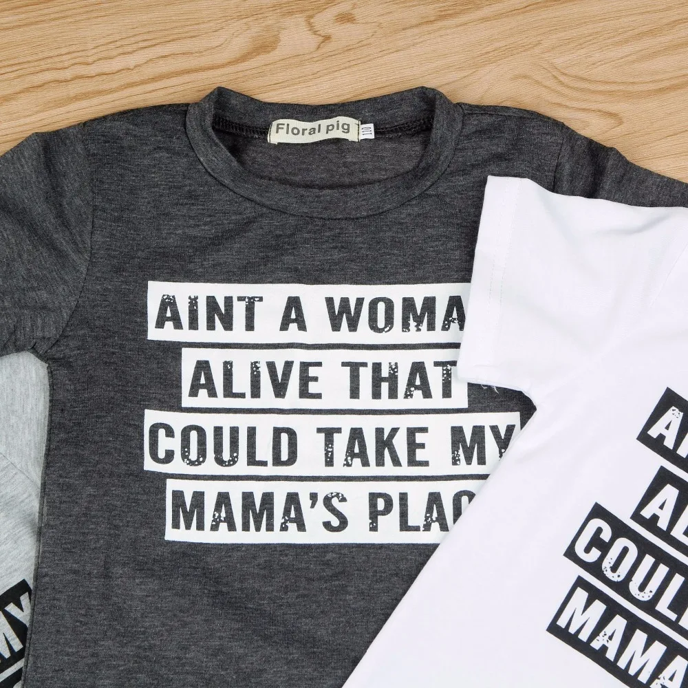 Топы для мальчиков Детские футболки с принтом «Mama's Boy детская футболка короткий рукав с надписью белый серый темно-серого цвета для маленьких мальчиков футболки для детей