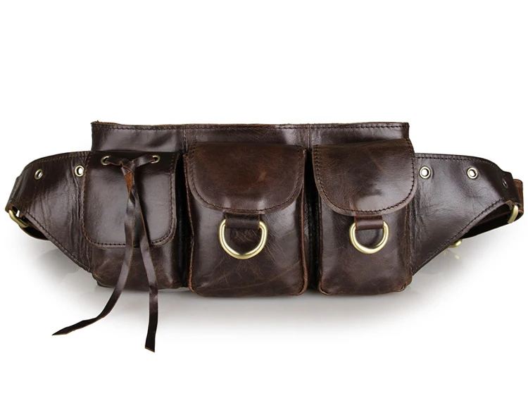3014q Herren Dark Vintage Kaffee Taille Echtem Coffee Jmd Fanny Leder Tasche Pack nZvp0qnx