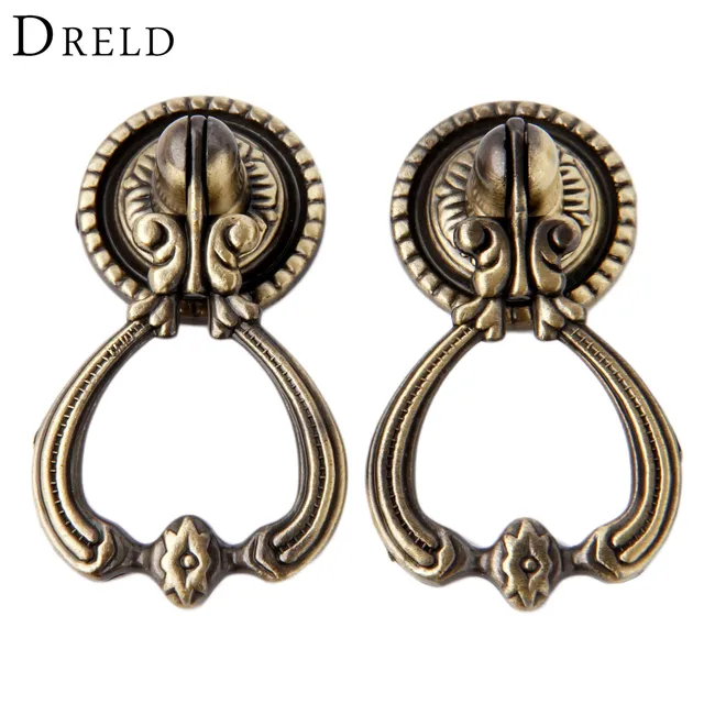 DRELD 2Pcs Antique Brass Furniture Handles Vintage Cabinet Knobs And DRELD 2Pcs Antique Brass Furniture Handles Vintage Cabinet Knobs and Handles Door Closet Cabinet Drawer Pull - DRELD 2Pcs Antique Brass Furniture Handles Vintage Cabinet Knobs And