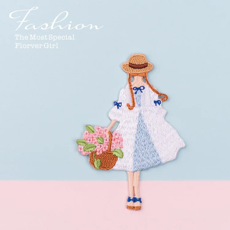 

20pcs Fresh Flower Season Girl Embroidery Ironing Clothing Diy Fashion patches for clothing embroidery patch clothes applique