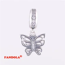 Подходит для Pandora шармы браслеты винтажные бабочки бисер стерлингового серебра 925 ювелирные изделия