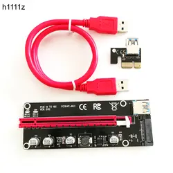 НОВЫЙ VER 011C Riser PCI-E PCIe Extender PCI Express Riser Card 1x до 16x USB 3,0 кабель SATA 15pin светодиодный BTC Miner добыча