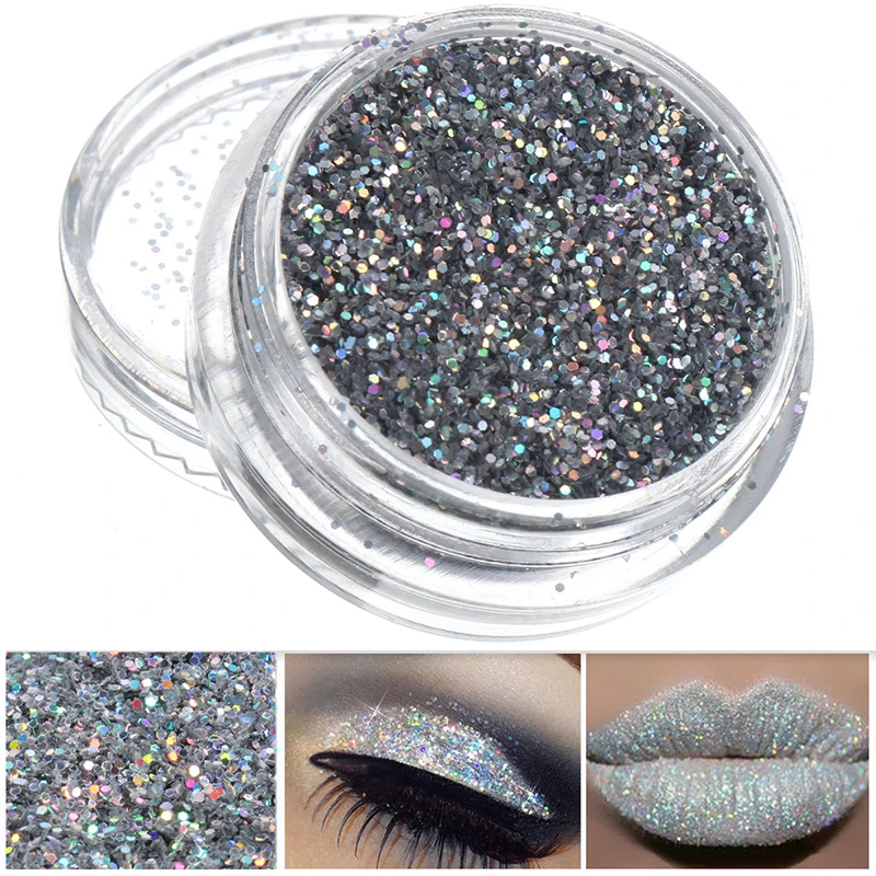 3g Sparkly Makeup Glitter Loose Powder EyeShadow Silver Eye Shadow