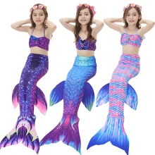 

4PCS/Set Swimmable Children Dianonds Mermaid Tail With Monofin Fin Girls Kids Swimsuit Mermaid Tail Costume for Girls Swimming