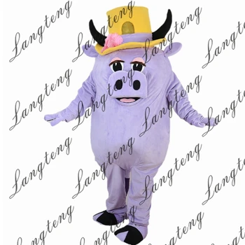 

Hot Sale Light purple pig Mascot Costume Adult Size Halloween Outfit Fancy Dress Suit Free Shipping 2019New