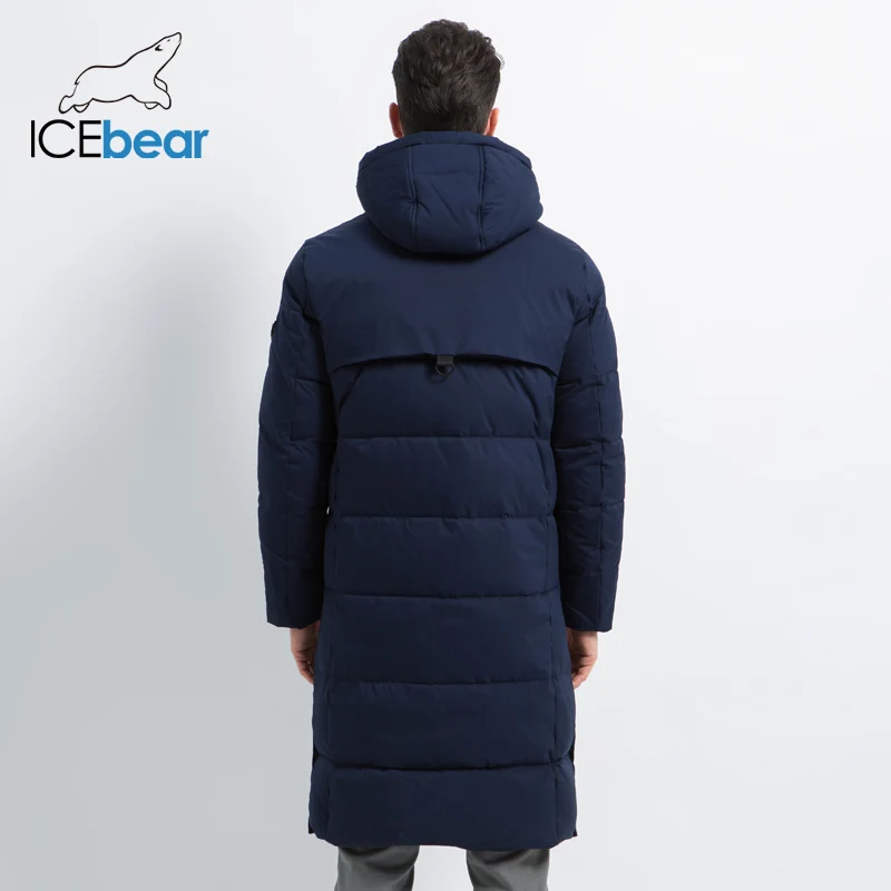 ICEbear2019 Новые мужские зимние куртки Длинные пальто с молнией Куртка капюшоном