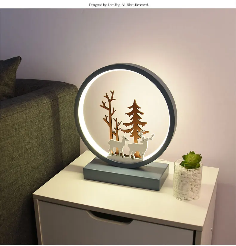 Скандинавский светодиодный настольный светильник для спальни, умный пульт дистанционного управления, домашний отель, креативная