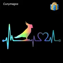 Попугай Cockatoo Птица Наклейка линия сердцебиения автомобиля