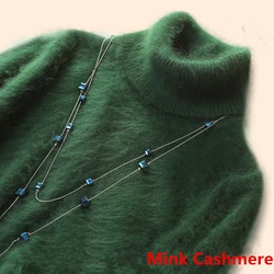Winter Women Sweater 100% Mink Cashmere Turtleneck Knitted Pullovers Female Solid Color Soft Warm Long Sleev Jumper S-XXL Winter Women Sweater 100% Mink Cashmere Turtleneck Knitted Pullovers Female Solid Color Soft Warm Long Sleev Jumper S-XXL