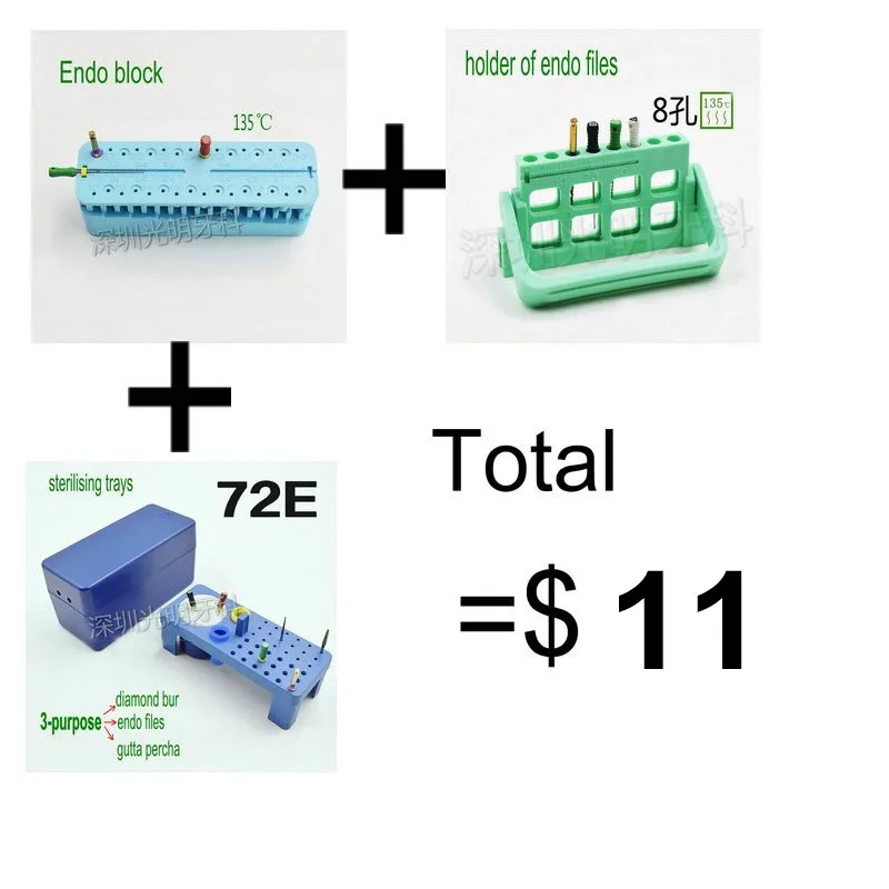 Стоматологический эндо-блок, файлы, измерительные инструменты, аксессуар, эндодонтическая линейка, стерилизатор, лоток - Цвет: holder block tray