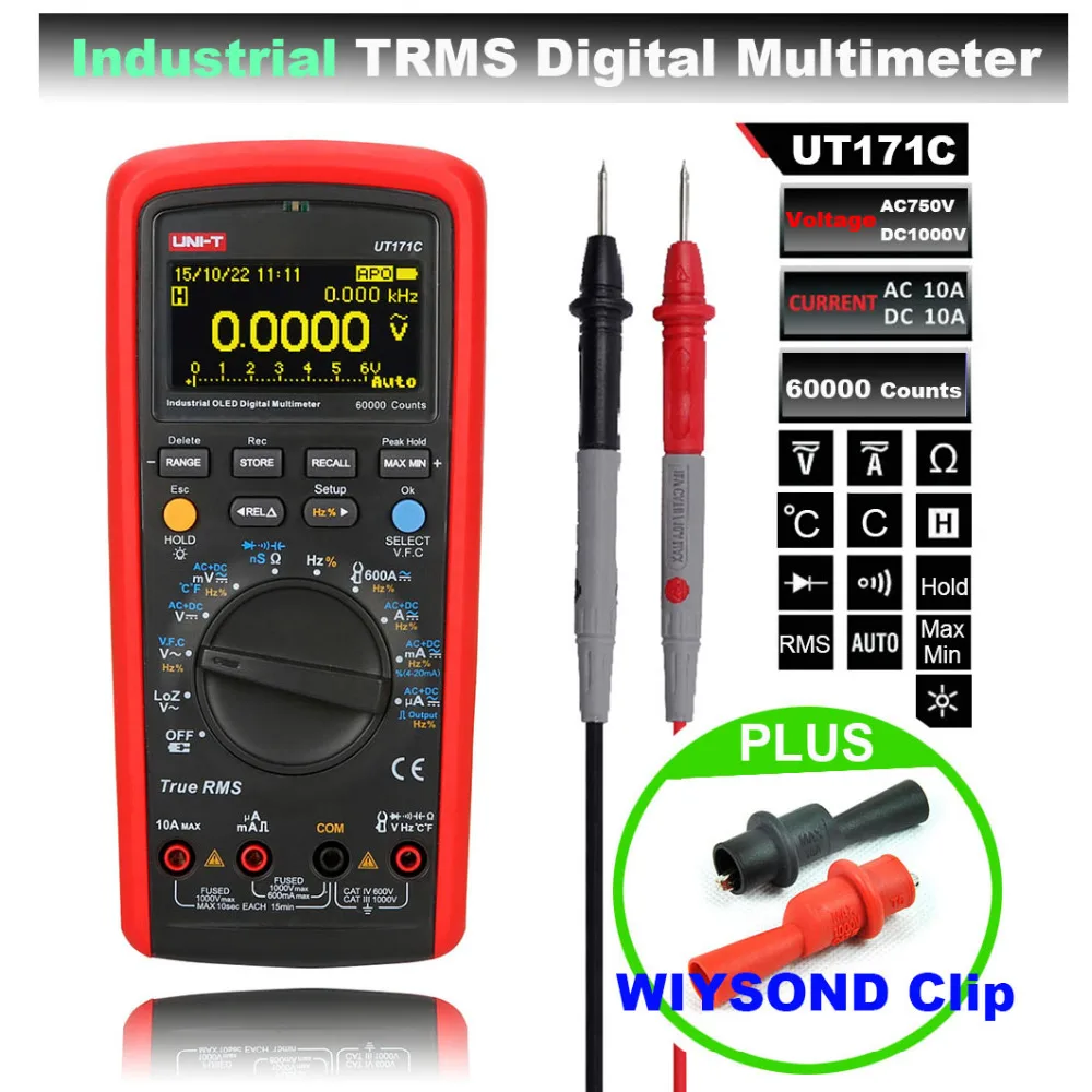 M156 UNI T UT171C Industrial True RMS Digital Multimeter Admittance nS