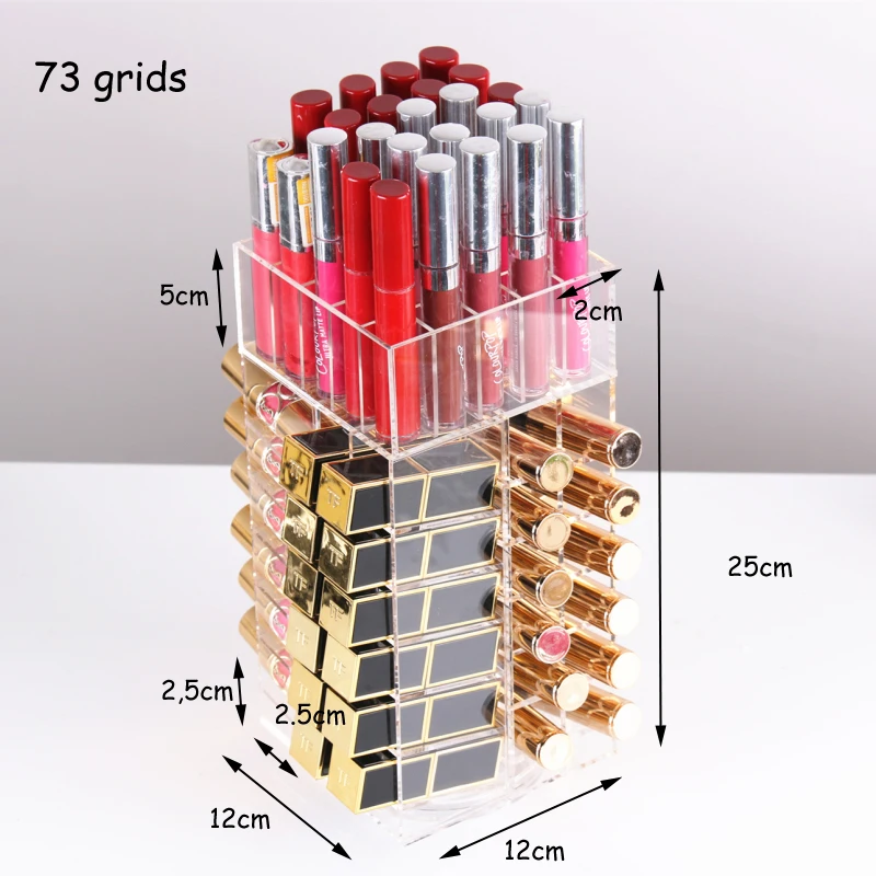 Вращающийся на 360 градусов Органайзер для макияжа стойка для хранения косметики губная помада ювелирный Чехол Держатель Дисплей Стенд косметическая коробка Регулируемая
