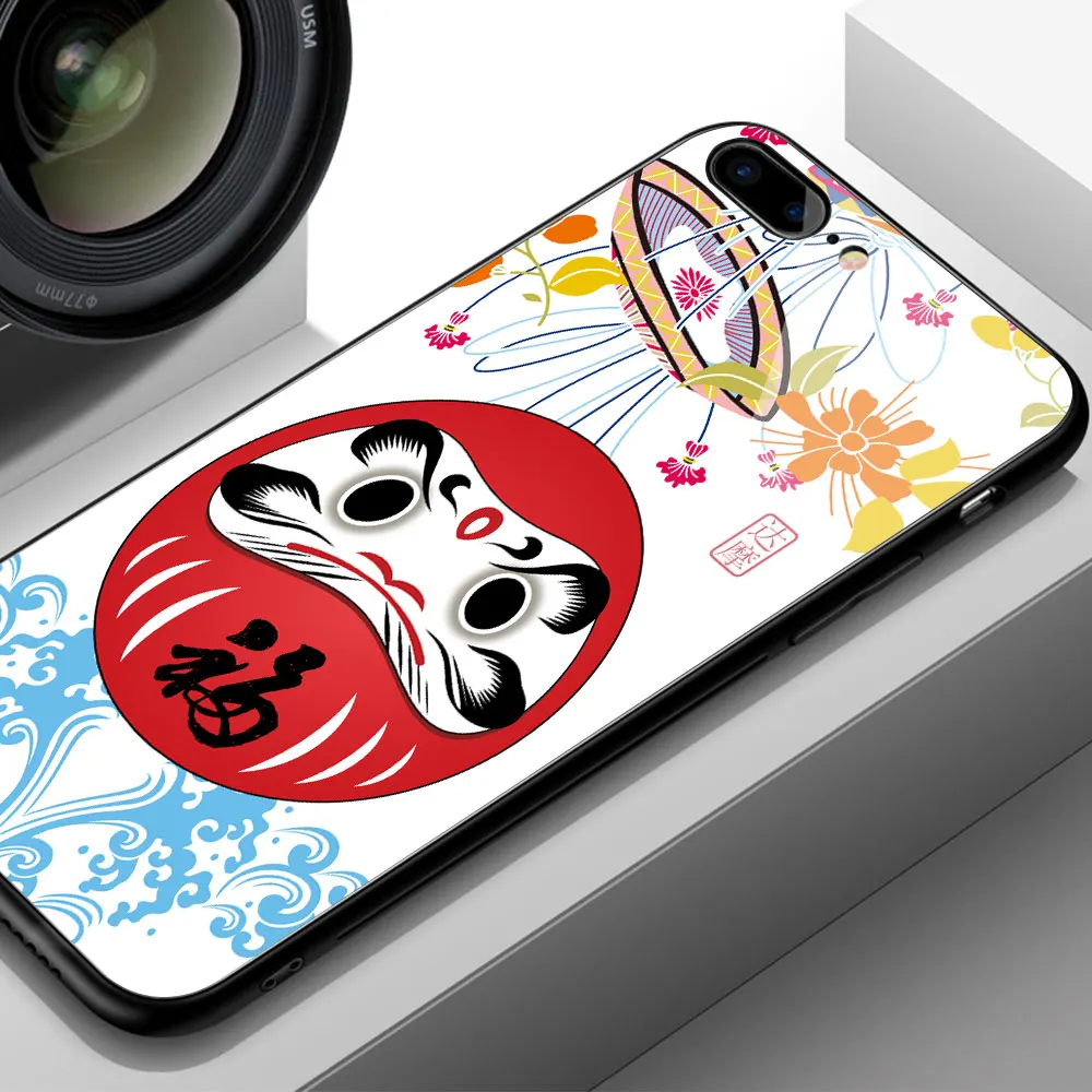 Чехол для iPhone 6 6s 7 8 plus японская Dharma стеклянная задняя крышка чехол для iPhone 6 6s 7 8 plus X XR XS Max 11 pro max чехол