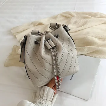 

Bucket bag female 2019 new Korean version of fashion one-shoulder bag willow pin cross-slant handbag tide