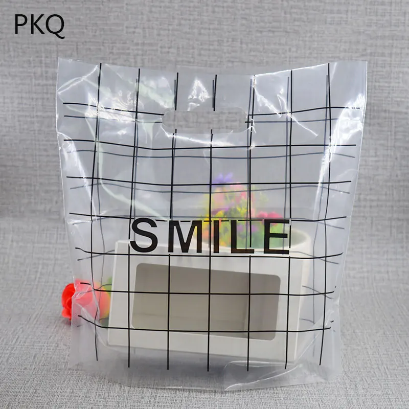 7.18 50pcs Clear Large Plastic Shopping Bags Thick Boutique Gift Clothing Packaging Plastic Gift ...