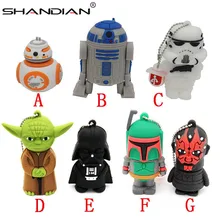 SHANDIAN, мультяшный USB флеш-накопитель, Звездные войны, Дарт Вейдер, 4 ГБ/8 ГБ/16 ГБ/32 ГБ/64 ГБ, usb флеш-накопитель, флеш-карта, флешка, u-диск