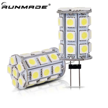 

runmade G4 LED Lamp 27SMD 5050 DC12V Reading Light Bulb Lamp for Home Car RV Marine Boat 6000K White