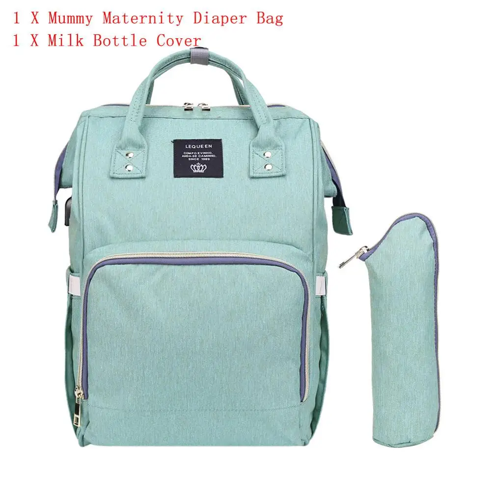 LEQUEEN для беременных водонепроницаемая сумка для подгузников usb зарядка большая емкость Мумия Рюкзаки для кормящих мам сумка для подгузников сумка-Органайзер для ухода за ребенком - Цвет: B6