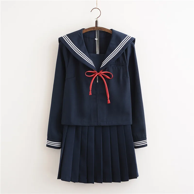 

New Arrival Japanese Jk Long Sleeve Sets School Uniform Girls Autumn Korea High School Women Novelty Sailor Suits Navy Uniforms
